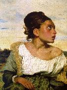 Eugene Delacroix Girl Seated in a Cemetery oil painting picture wholesale